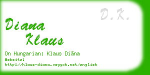 diana klaus business card